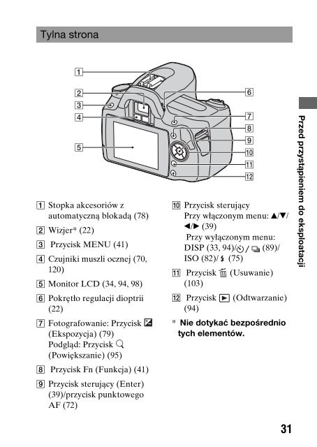 Sony DSLR-A290L - DSLR-A290L Consignes d&rsquo;utilisation Polonais