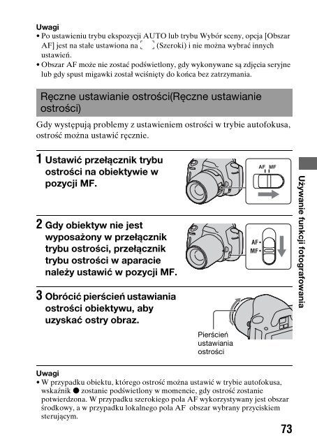 Sony DSLR-A290L - DSLR-A290L Consignes d&rsquo;utilisation Polonais