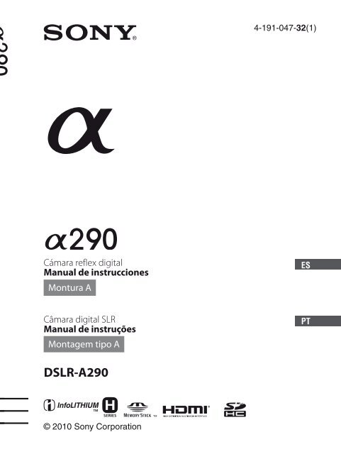 Sony DSLR-A290L - DSLR-A290L Consignes d&rsquo;utilisation Espagnol