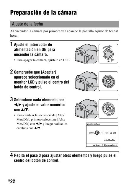 Sony DSLR-A290L - DSLR-A290L Consignes d&rsquo;utilisation Espagnol