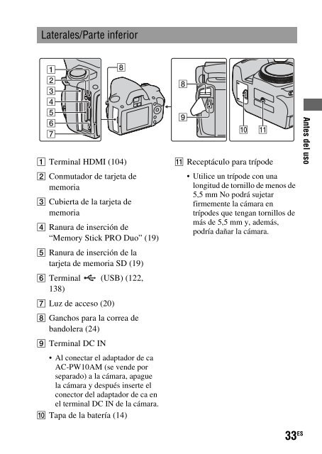 Sony DSLR-A290L - DSLR-A290L Consignes d&rsquo;utilisation Espagnol