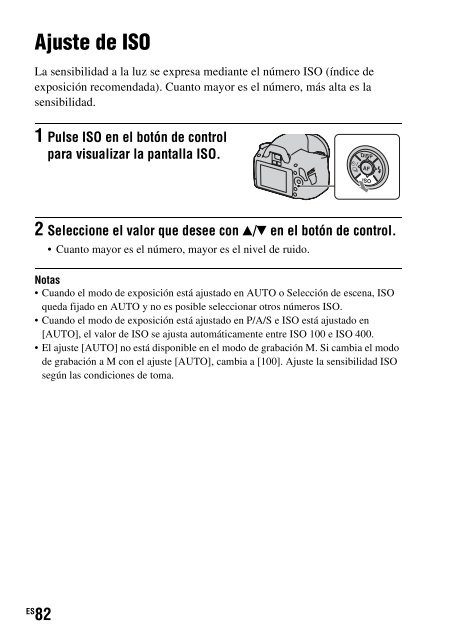 Sony DSLR-A290L - DSLR-A290L Consignes d&rsquo;utilisation Espagnol