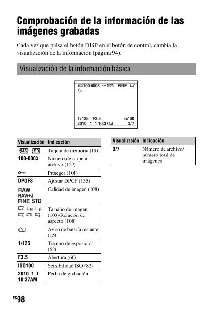 Sony DSLR-A290L - DSLR-A290L Consignes d&rsquo;utilisation Espagnol