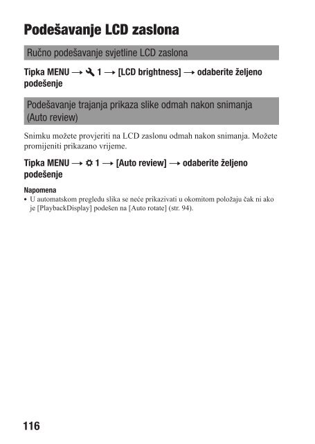 Sony DSLR-A290L - DSLR-A290L Mode d'emploi Croate