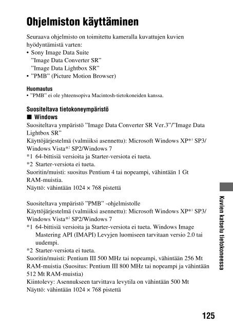 Sony DSLR-A290L - DSLR-A290L Consignes d&rsquo;utilisation Finlandais