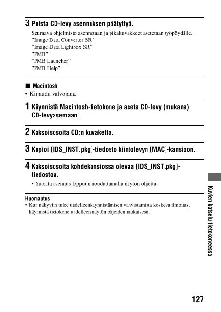 Sony DSLR-A290L - DSLR-A290L Consignes d&rsquo;utilisation Finlandais