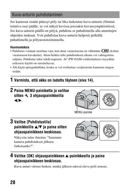 Sony DSLR-A290L - DSLR-A290L Consignes d&rsquo;utilisation Finlandais