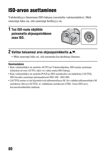 Sony DSLR-A290L - DSLR-A290L Consignes d&rsquo;utilisation Finlandais