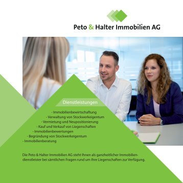 Peto & Halter Immobilien AG Dienstleistungen