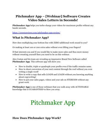 Pitchmaker App review - EXCLUSIVE bonus of Pitchmaker App