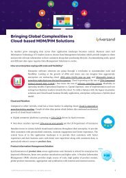 Bringing Global Business Complexities  into Cloud-Scale MDM-PIM Solutions