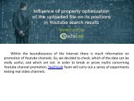 Influence of property optimization of the uploaded file on its positions in Youtube search results - SeeZisLab