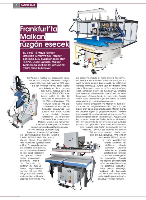 Konfeksiyon Teknik Dergisi Mayıs 2017 Sayısı