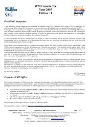 WMF newsletter Year 2007 Edition : 1 - World minigolf sport federation