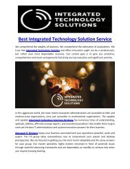 Best Integrated Technology Solution Service