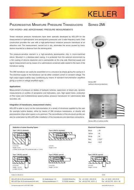 PIEZORESISTIVE MINIATURE PRESSURE ... - Keller AG