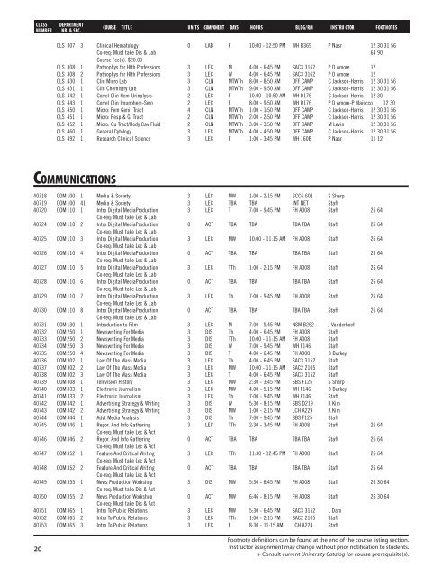 Fall 2017 Open University Schedule Interactive