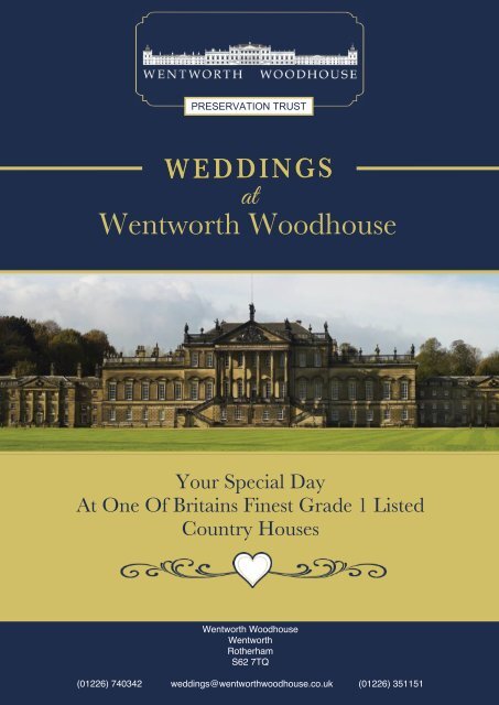 Wentworth Woodhouse Wedding Brochure