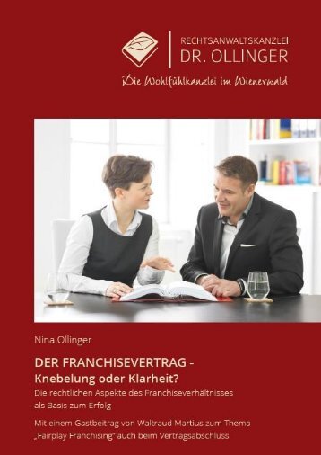 Buch Franchisevertrag von Rechtsanwältin Nina Ollinger