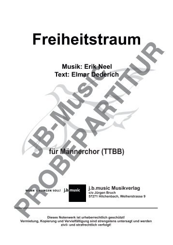 Freiheitstraum  (für Männerchor TTBB)