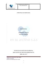 PORTAFOLIO DE SERVICIOS EN SU ARCHIVO SAS