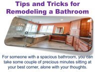 Tips and Tricks for Remodeling a Bathroom