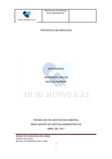 PORTAFOLIO DE SERVICIOS EN SU ARCHIVO SAS