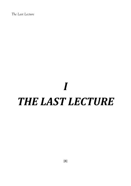 The Last Lecture