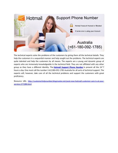  Hotmail Technical Customer Support number +61-180-092-1785 