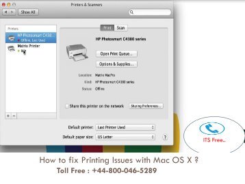 How to fix Printing Issues with Mac OS X +44-800-046-5289