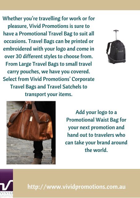 Promotional Luggage and Travel Bags