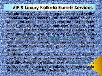 Kolkata Escorts Services By Poornima Salian