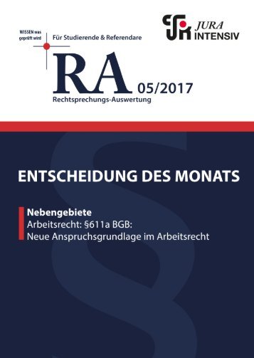 RA 05/2017 - Entscheidung des Monats