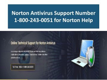 Norton Antivirus Support Phone Number 18002430051