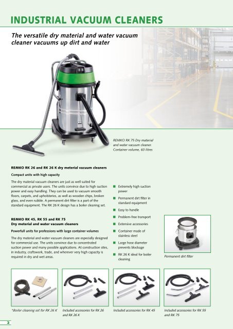 INDUSTRIAL VACUUM CLEANERS - Remko