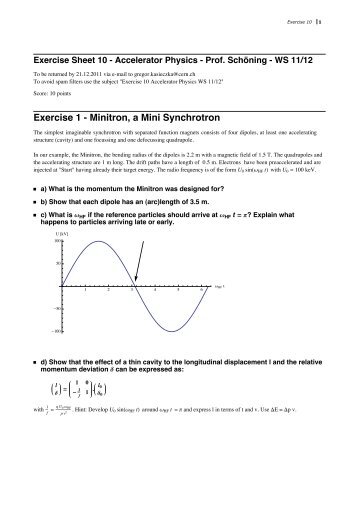 Exercise 1 - Minitron, a Mini Synchrotron