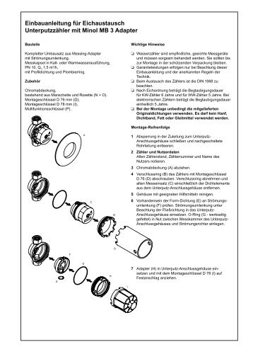 Einbauanleitung für Eichaustausch Unterputzzähler mit Minol MB 3 ...