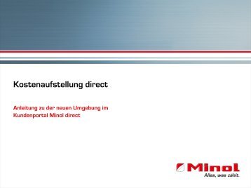 Anleitung für die neue Kostenaufstellung direct - Minol direct