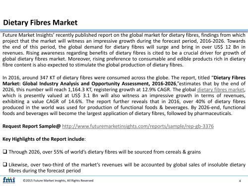 Dietary Fibres Market