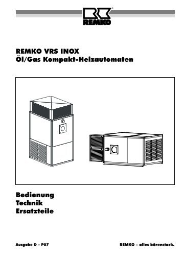 REMKO VRS INOX Öl/Gas Kompakt-Heizautomaten Bedienung  ...