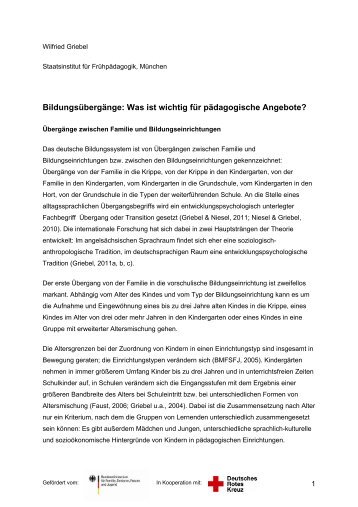 Bildungsübergänge: Was ist wichtig für pädagogische Angebote?