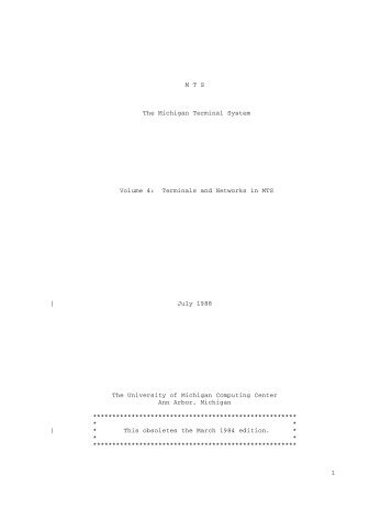 MTS Volume 4 - Terminals and Networks (3278)