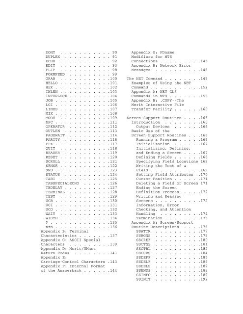 MTS Volume 4 - Terminals and Networks (3278)