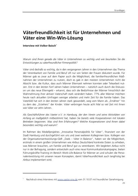 Väterarbeit - Familien mit Zukunft