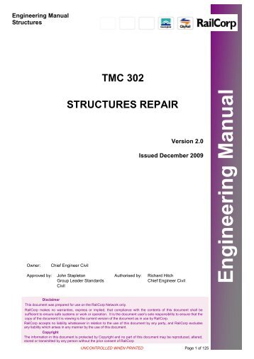 tmc 302 structures repair - RailCorp Engineering Internet