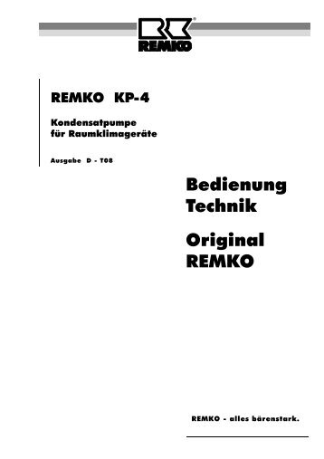 Kondensatpumpe KP4 D-T08 - Remko