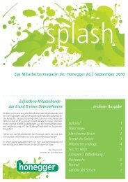 das Mitarbeitermagazin der Honegger AG | September 2010 ...