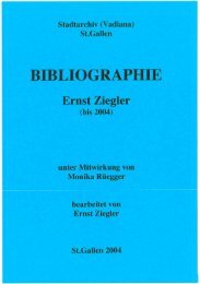 BIBLIOGRAPHIE Ernst Ziegler - Stadtarchiv St.Gallen