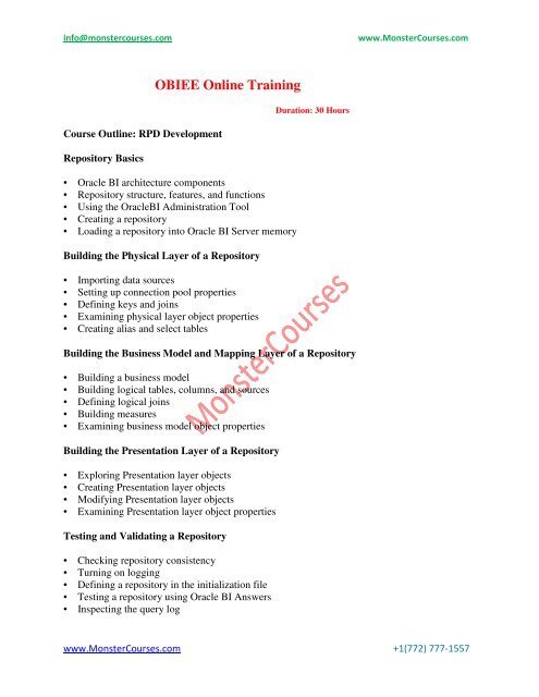 OBIEE Online Training