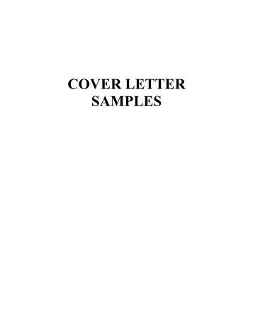 COVER LETTER SAMPLES - Wharton MBA Career Management ...